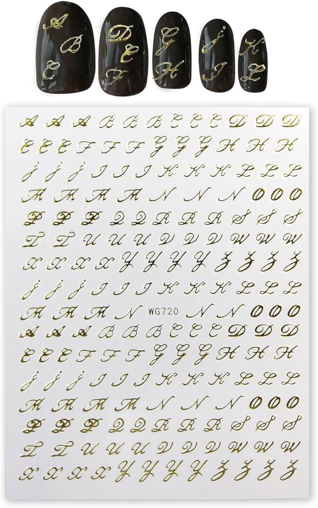 Amazon.co.jp: ネイルシール アルファベット 筆記体 英語 文字