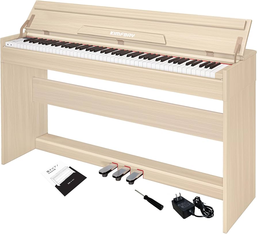 Amazon | KIMFBAY 電子ピアノ 88鍵盤 木製 電子ピアノ アップライト 88