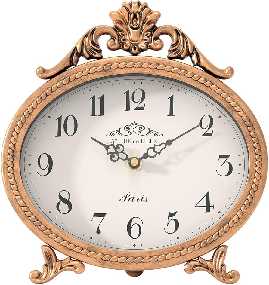Amazon.com: Abdurey Vintage Table Clock on Stand,Desk and Shelf