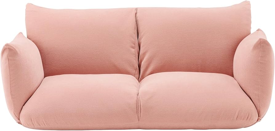 Amazon｜無印良品 リクライニングフロアソファ ピンク 幅154～218×奥行
