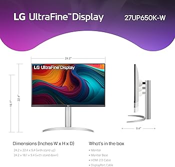 Amazon.com: LG 27UP650K-W 27-inch Ultrafine 4K UHD (3840 x 2160