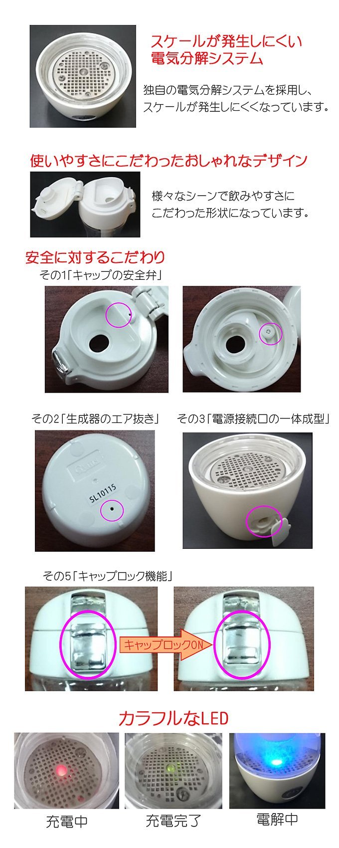Amazon.co.jp: 水素水生成器 Gyms Silky ジームスシルキー 充電式 携帯