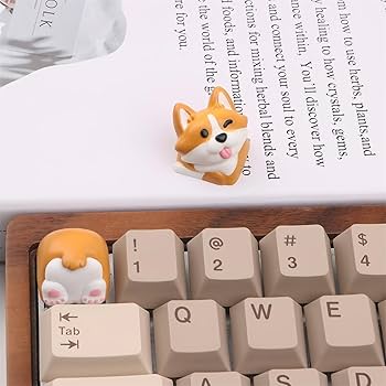 Amazon.co.jp: ZMX かわいいコーギー犬のキーキャップ、ハンドメイド