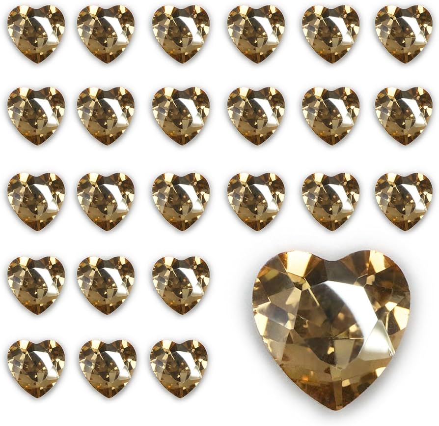 Amazon.co.jp: ネイルパーツ ハート【ゴールド】透明 立体 パーツ 3D