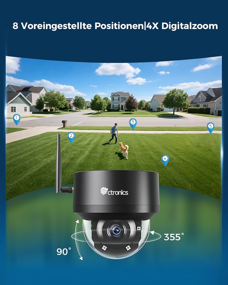 Amazon.co.jp: Ctronics 防犯カメラ 屋外 4K AI追跡機能 5GWi-Fi 人
