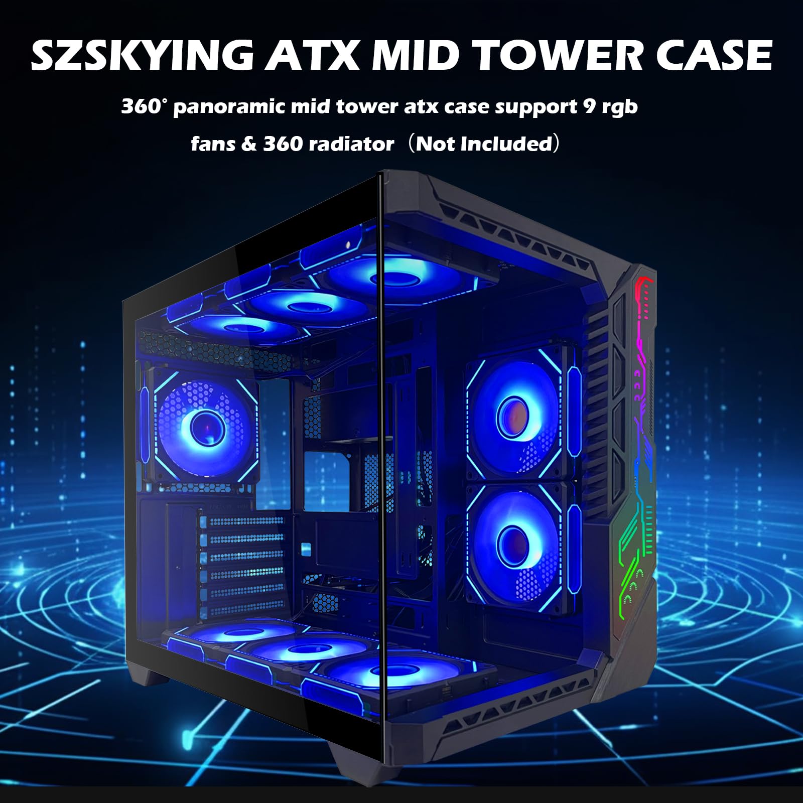Amazon.co.jp: SZSKYING ゲーミングPCケース ATXマザーボード、タイプC