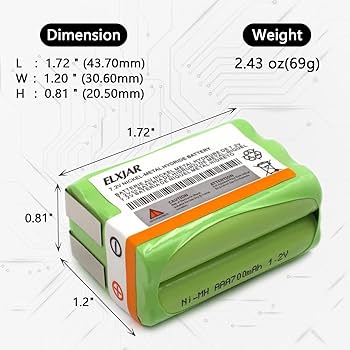 Amazon.com: Coonyard (2-Pack) 7.2V 700mAh Ni-MH Battery