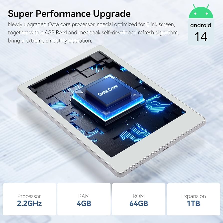 Meebook E-Reader M8 | 7.8' Eink Carta Screen | 300PPI Smart Light