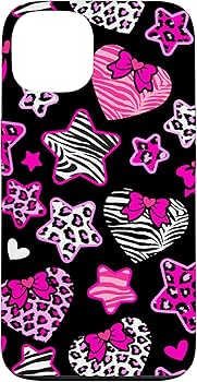 Amazon.com: McBling Aesthetic Heart Star Leopard Zebra Pink Y2K