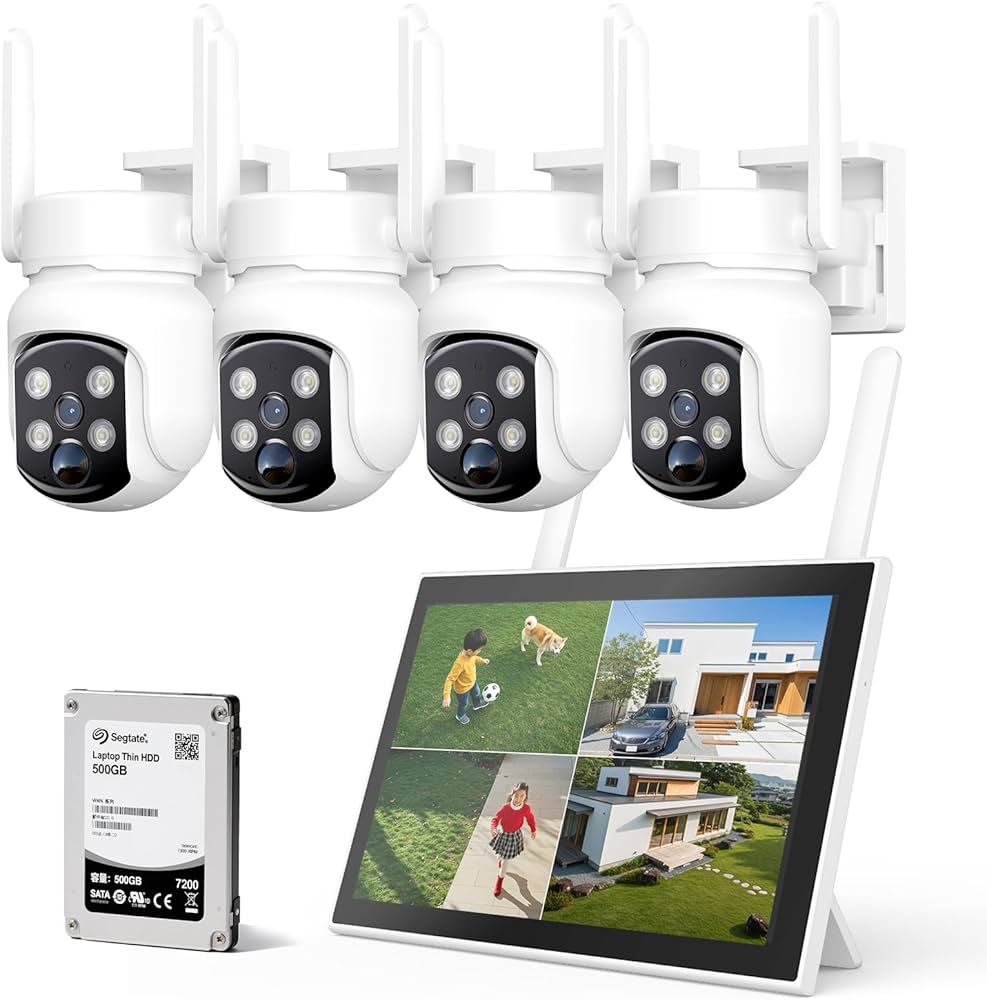 Amazon.co.jp: 【500万画素·10インチモニター800万画像対応】防犯