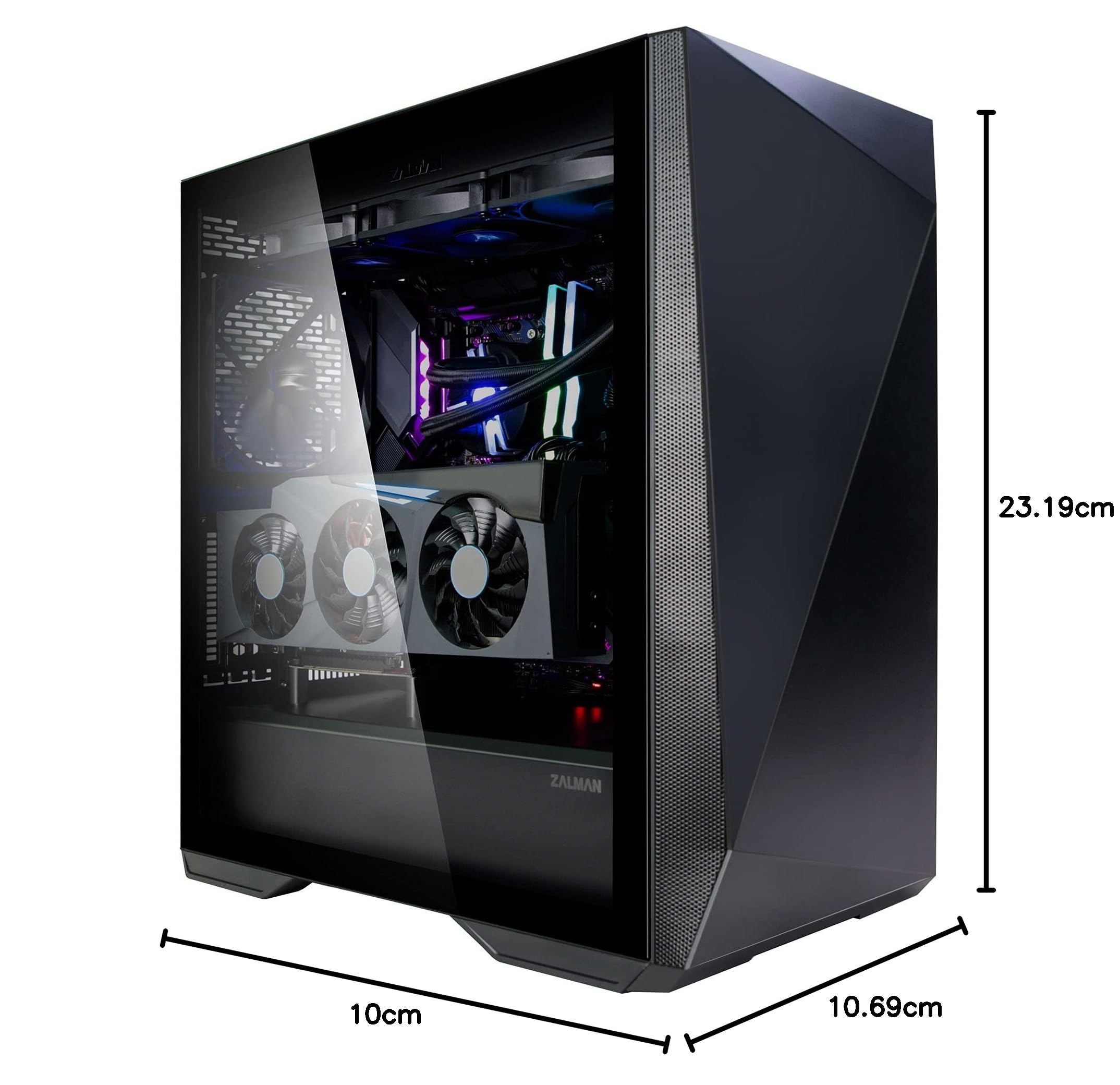Amazon | ZALMAN Z9 Iceberg Black ミドルタワーPCケース 多角形
