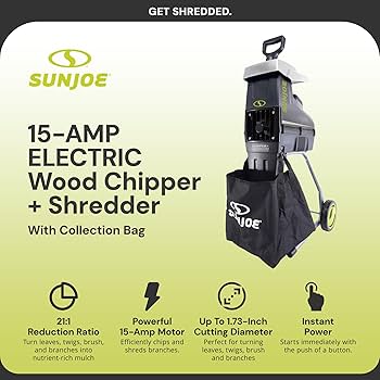 Amazon.com : Sun Joe Corded Wood Chipper Shredder and Waste