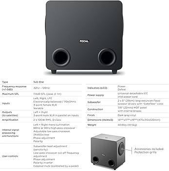 Amazon | Focal Sub One アクティブサブウーファー ブラック | FOCAL