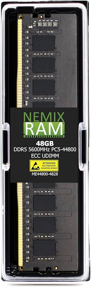 NEMIX RAM 48GB (1X48GB) DDR5 5600MHZ PC5-44800 2Rx8 1.1V CL46 288