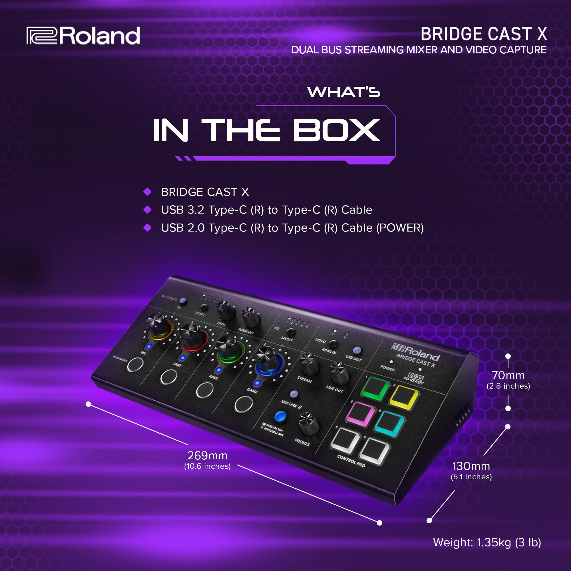 Amazon.com: Roland BRIDGE CAST X Dual Bus Gaming Mixer & Video