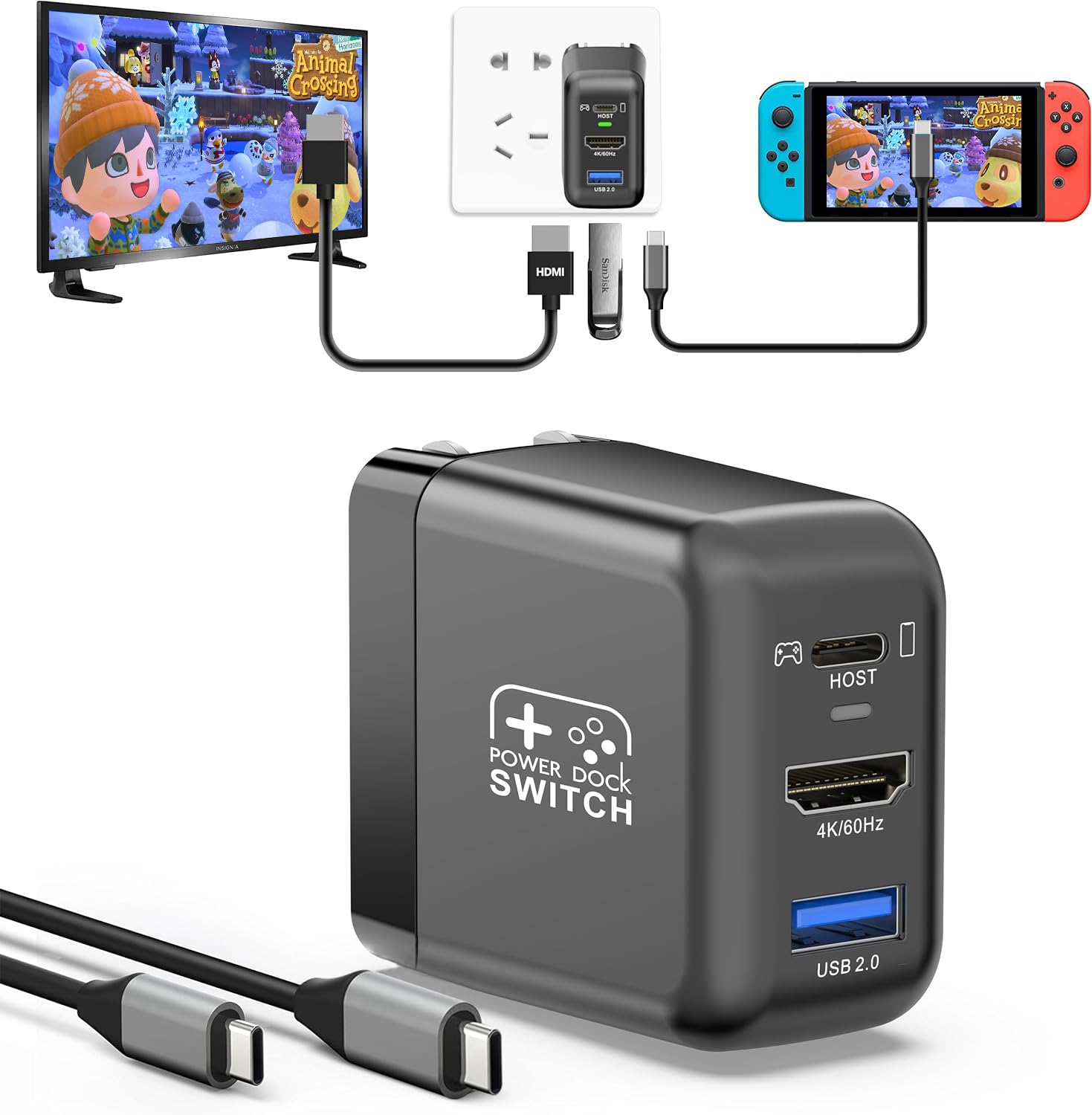 Amazon.co.jp: TreasLin Switchドック30Wスイッチ充電器acアダプター