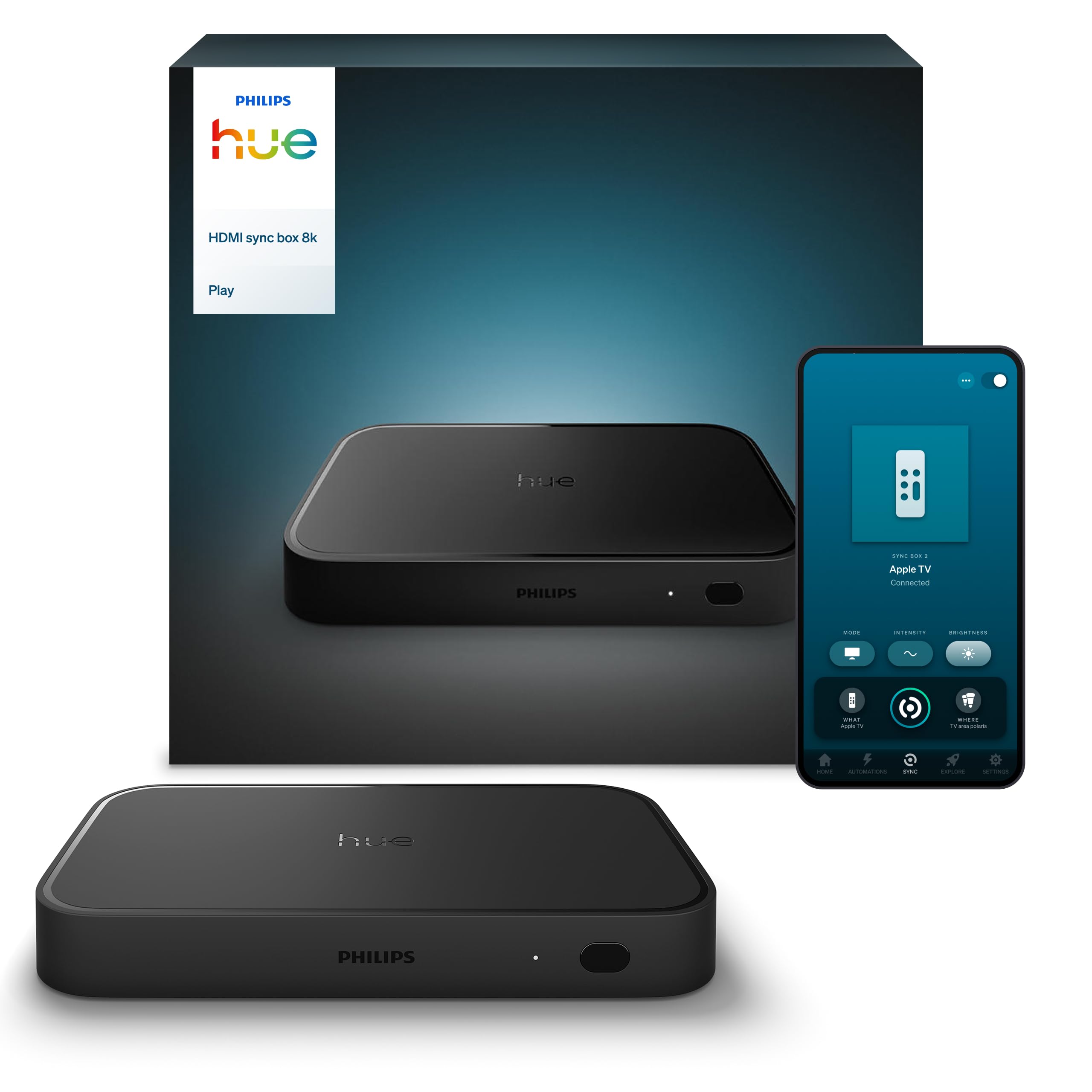 Philips Hue Play HDMI Sync Box 8K - Entertainment Box Syncs up to