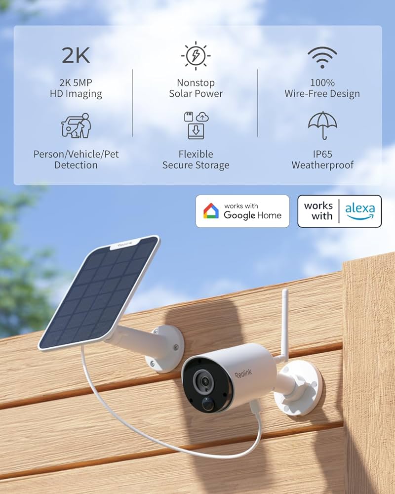 Amazon.com : REOLINK Argus Eco+Solar Panel 2K 5MP Solar Security