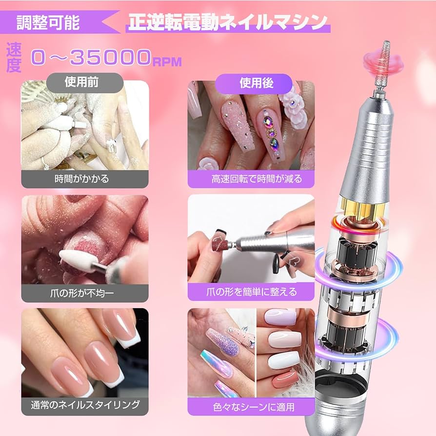 Amazon.co.jp: 電動ネイルマシン エルエンスタジオ 携帯用ネイル