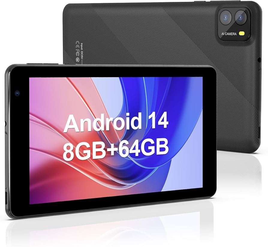 Amazon.com : 7 Inch Android 14 Tablets,8GB RAM 64GB ROM,2MP+8MP