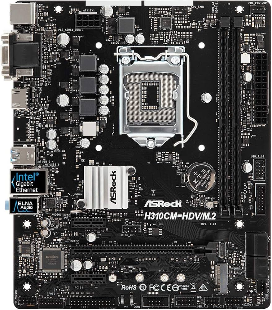 Amazon | ASRock Intel H310チップ搭載 Micro ATX マザーボード H310CM