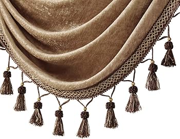 Amazon.com: ELKCA Thick Chenille Waterfall Swag Valances for
