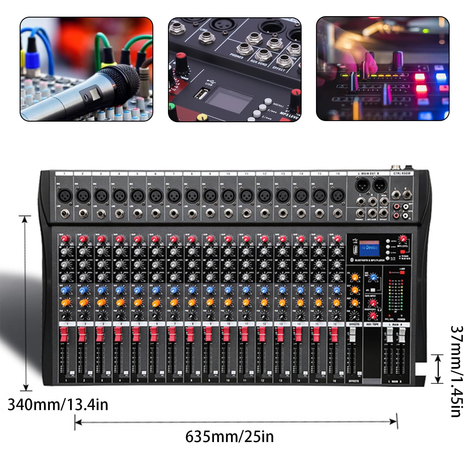 Amazon | オーディオミキサー 6 / 8/ 12 / 16 チャンネル デジタル