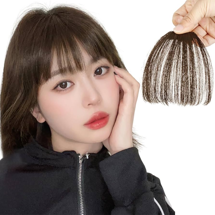 Amazon.co.jp: knnzk前髪ウィッグ 人毛 総手植え 部分ウィッグ つけ毛