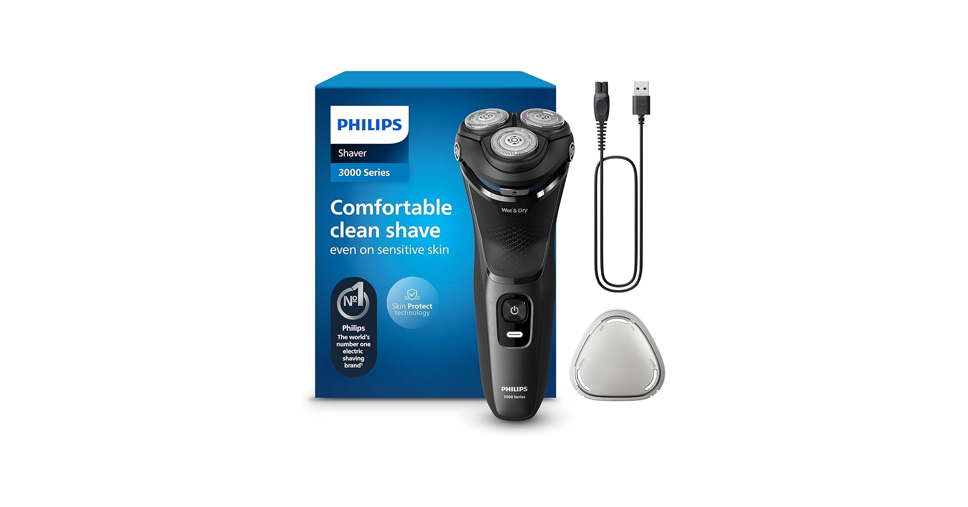 Amazon.com: Philips Shaver for Men Series 3000 Rechargeable Wet