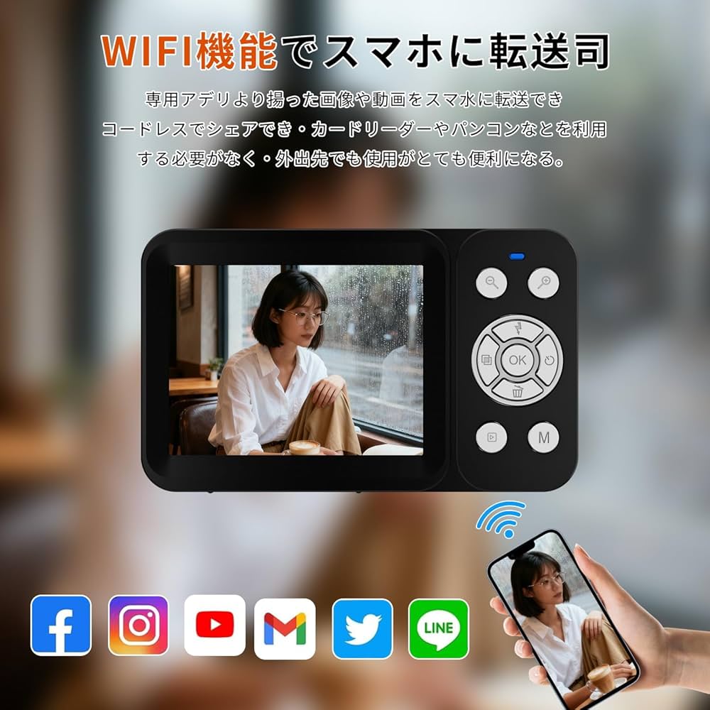 Amazon.co.jp: Fesaymi 5K デジカメ スマホに送れる デジタルカメラ