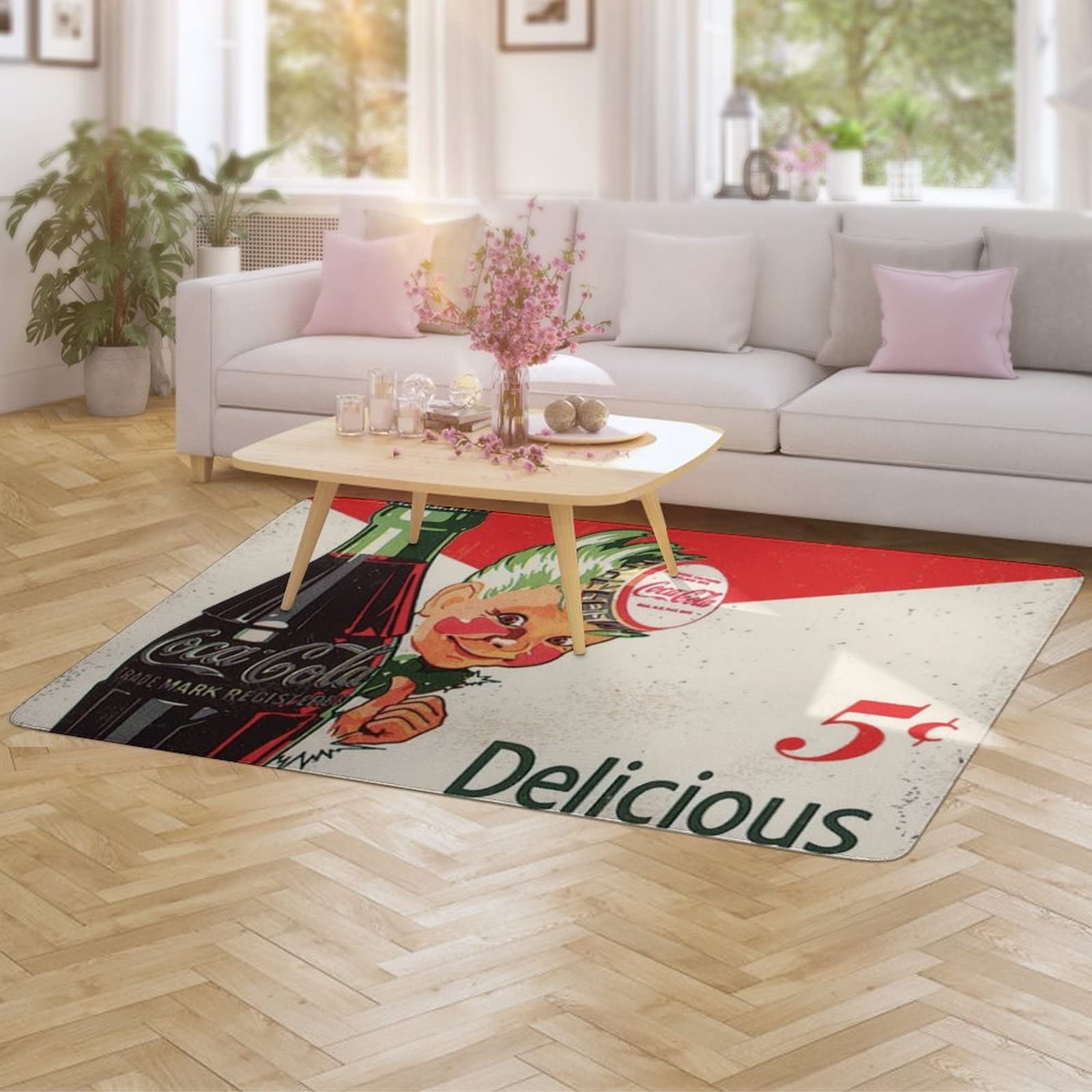 Amazon | コカコーララグ カーペット 洗える ラグマット 滑り止め付