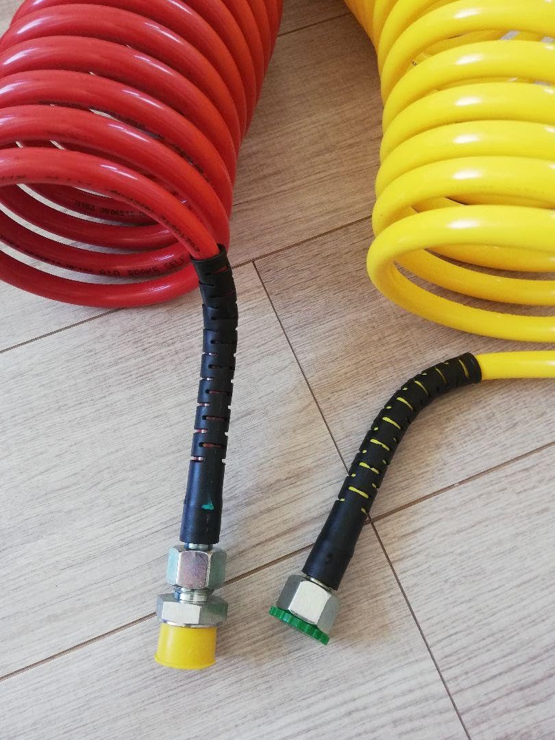 Amazon.co.jp: トレーラースパイラルホース エアーホース赤黄2本セット