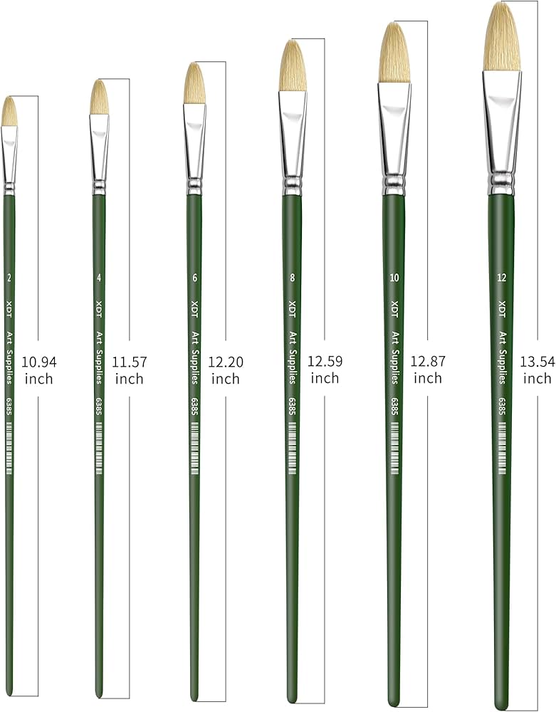 Amazon.com: XDT#6385 Filbert Artist Paint Brush 6 Piece Set Medium