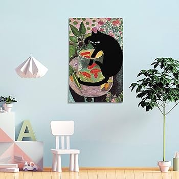 Amazon.co.jp: アンリマティスのポスターとプリント金魚と猫の壁の芸術