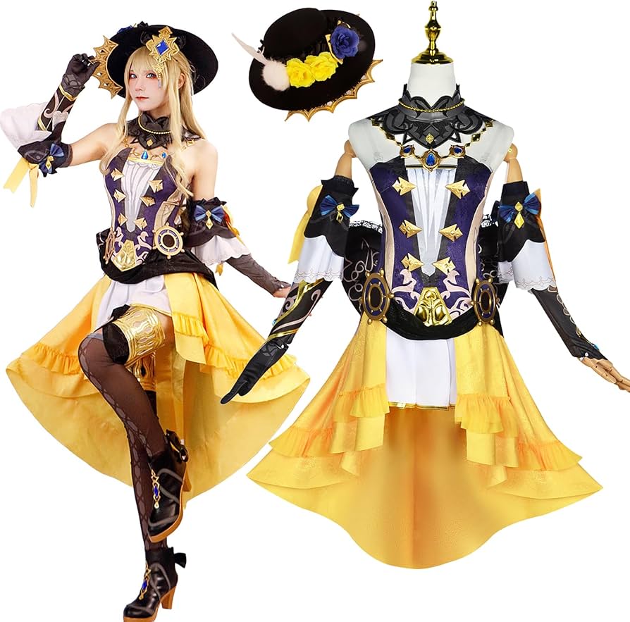 Amazon.co.jp: [Plazhen] 原神 ナヴィア コスプレ衣装 帽子付き 15点