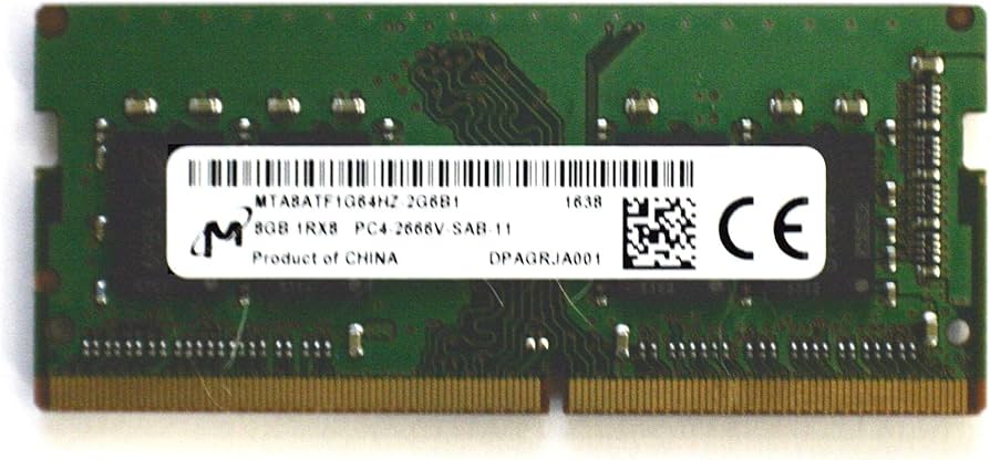 Micron 8GB 1Rx8 PC4-2666V Laptop Memory RAM MTA8ATF1G64HZ-2G6B1 at