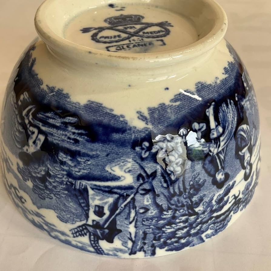 Amazon.co.jp: オランダ銅版小鉢染付人物風景文小鉢(デルフトか？) 18