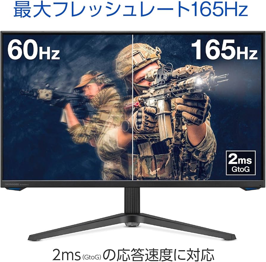 Amazon.co.jp: Greenhouse GH-ELCG27WA-BK Gaming Monitor, 27-Inch
