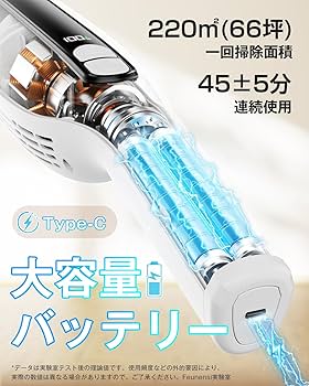 Amazon | 掃除機 コードレス 【2025新登場】55KPa超強力吸引&自立式
