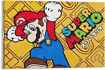 Amazon.co.jp: 任天堂 マリオ 壁画 キャンバス絵画 アートパネル 現代