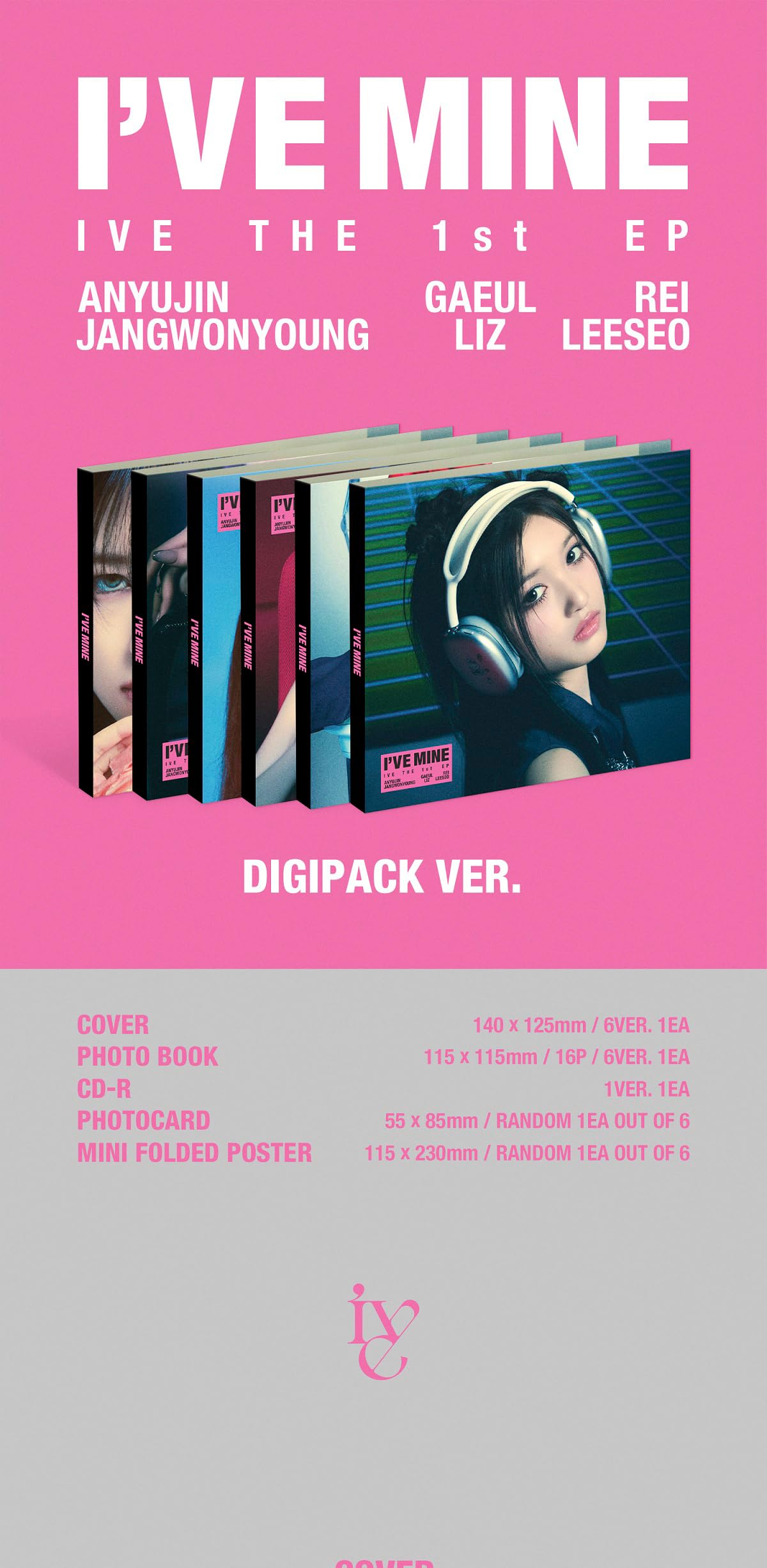 Amazon.com: IVE I've Mine 1st EP Album Digipack Leeseo Version CD+