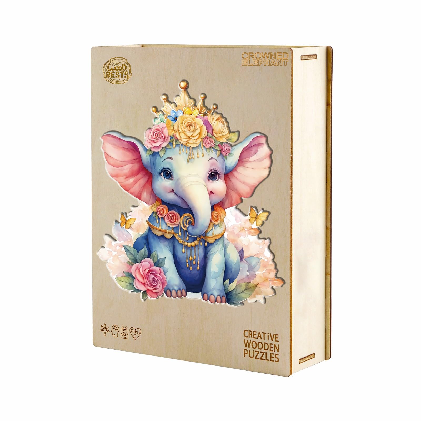 Amazon | Blumuze 木製ジグソーパズル かわいい象のパズル 10 x 11.4