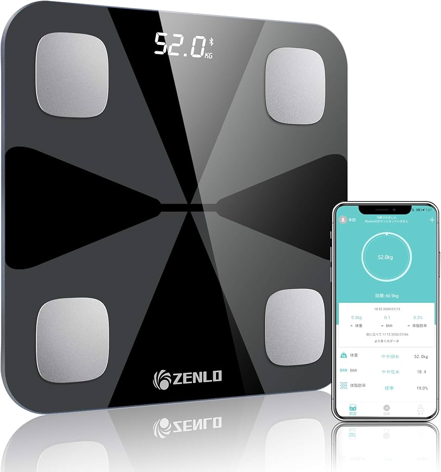 Amazon | ZENLO 体重計 体組成計 体脂肪計 Bluetooth デジタル 高精度