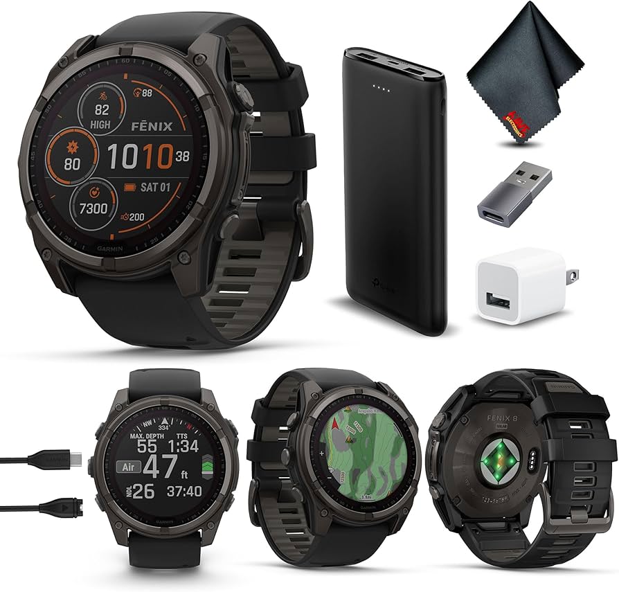 Amazon.com: Garmin Fenix 8 51MM Solar Sapphire Premium Multisport