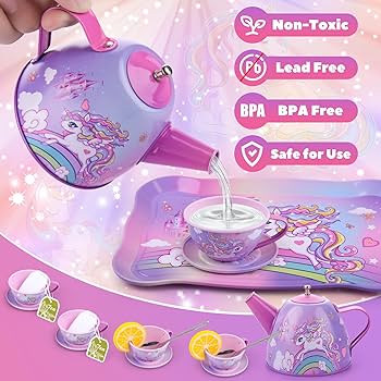 Amazon.com: Auney Tea Set Toys for Girls 36pcs, Unicorn Tea Party