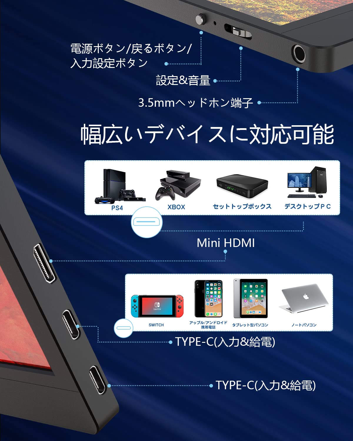Amazon.co.jp: モバイルモニター 16インチ モバイルディスプレイ 2K