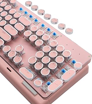 Amazon | EWEADN メカニカル式ゲーミングキーボード タイプライター風