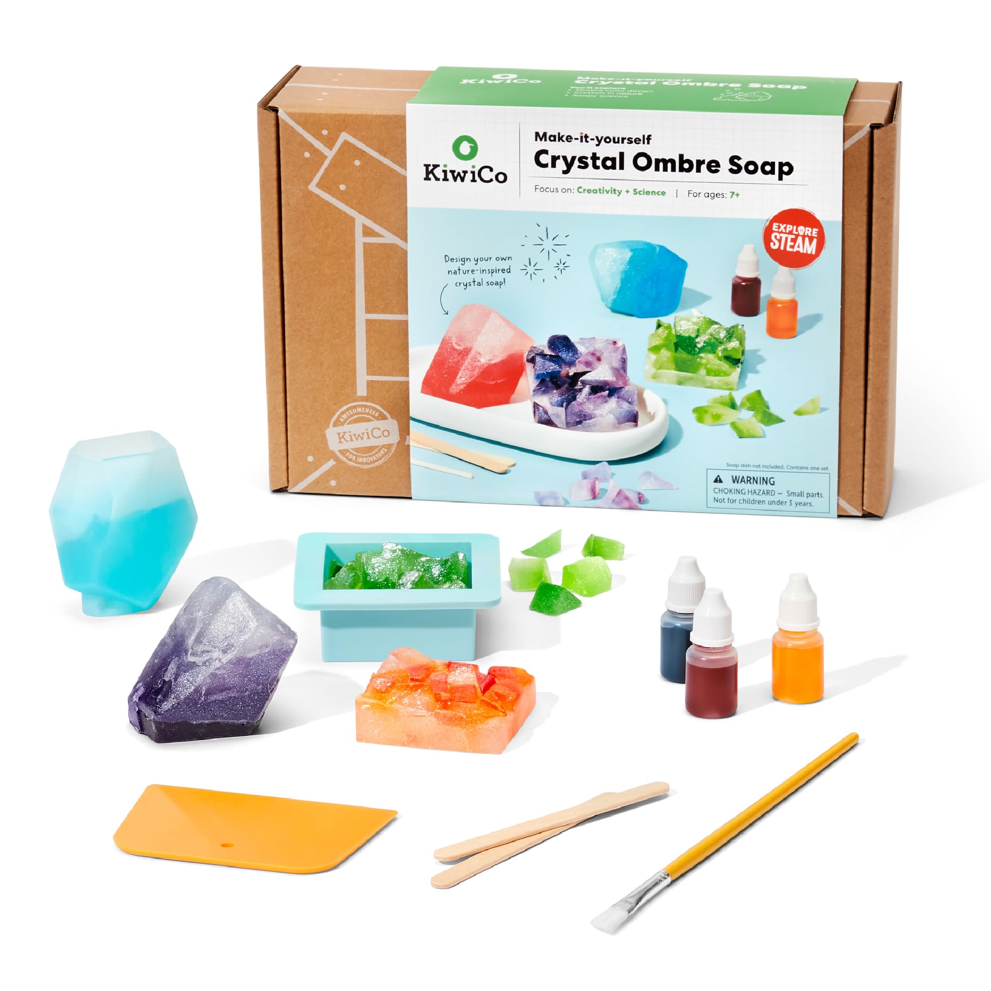 Amazon.com: KiwiCo Crystal Geode Soapmaking Kit | Complete Set