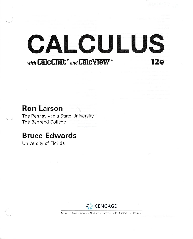 Calculus (12th Edition) Standalone Book: Ron Larson, Bruce Edwards