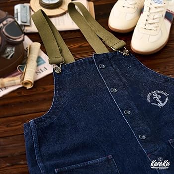 Amazon | [karaku] オーバーオール メンズ 綿100% 多ポケット